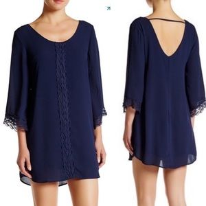 ASTR Navy Lace Shift Dress